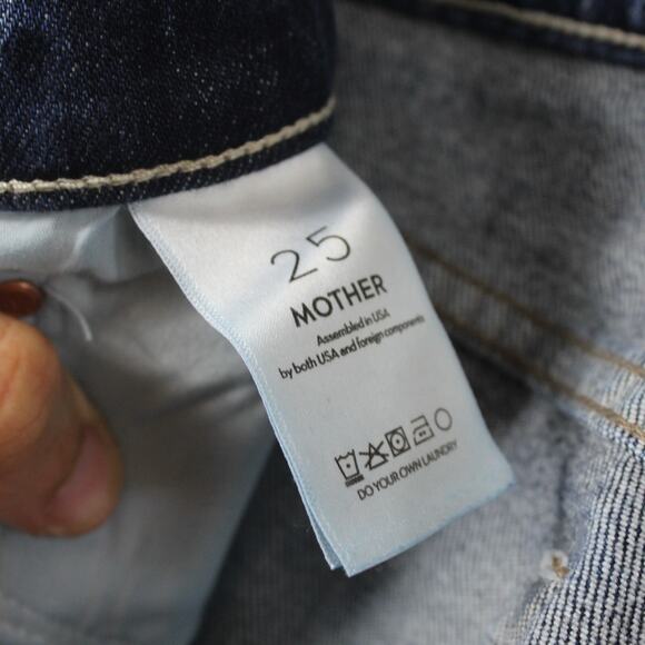 Mother Jeans Womens 25 The Curbside Flood Yee Haw Barrel Baggy Loose Medium Wash - Picture 8 of 16